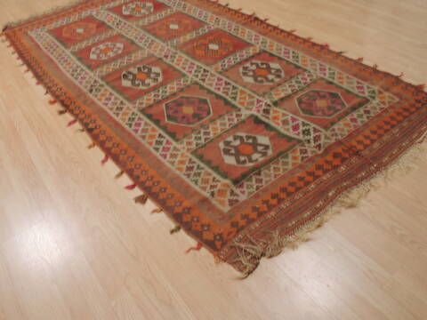 Kilim Red Runner Flat Woven 50 X 97  Area Rug 100-109894 Image 3