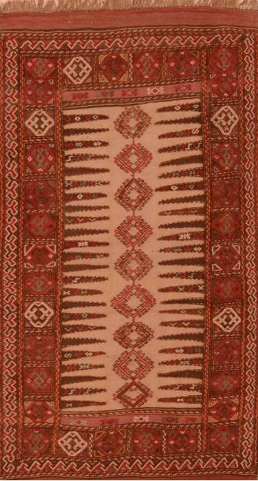 Kilim Red Flat Woven 30 X 52  Area Rug 100-109895 Image 0
