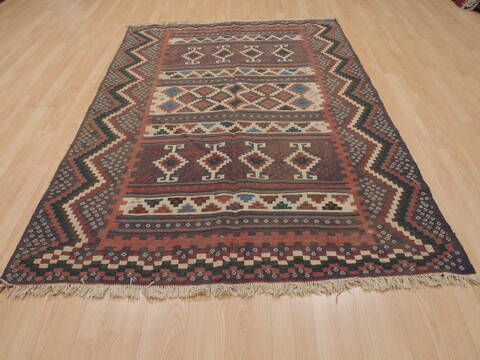 Kilim Brown Flat Woven 50 X 74  Area Rug 100-109897 Image 1