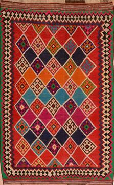 Kilim Red Flat Woven 4'6" X 7'3"  Area Rug 100-109903