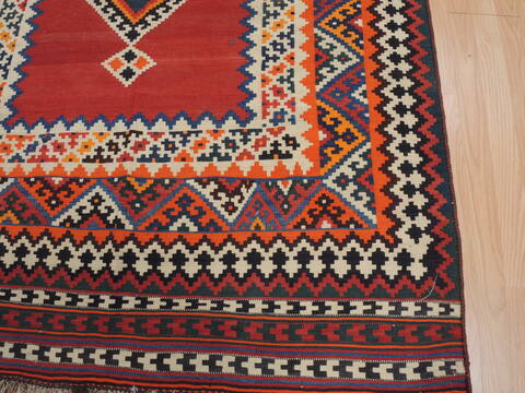 Kilim Red Runner Flat Woven 410 X 101  Area Rug 100-109905 Image 5