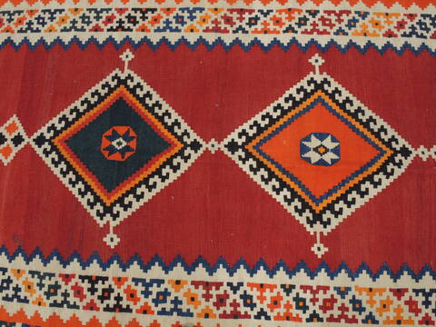 Kilim Red Runner Flat Woven 410 X 101  Area Rug 100-109905 Image 6