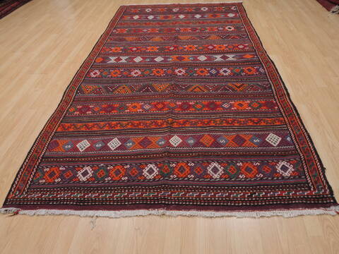 Kilim Red Runner Flat Woven 52 X 99  Area Rug 100-109906 Image 1
