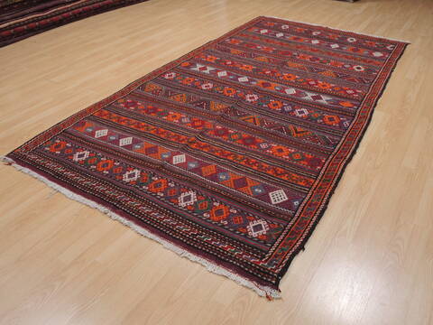 Kilim Red Runner Flat Woven 52 X 99  Area Rug 100-109906 Image 2