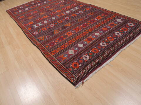 Kilim Red Runner Flat Woven 52 X 99  Area Rug 100-109906 Image 3