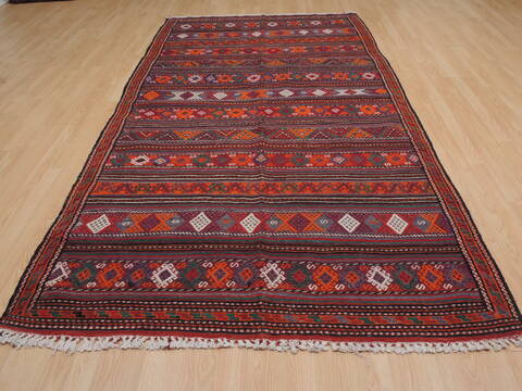 Kilim Red Runner Flat Woven 52 X 99  Area Rug 100-109906 Image 4
