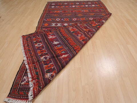 Kilim Red Runner Flat Woven 52 X 99  Area Rug 100-109906 Image 9