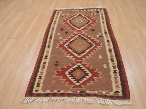Kilim Brown Flat Woven 33 X 511  Area Rug 100-109911 Image 1