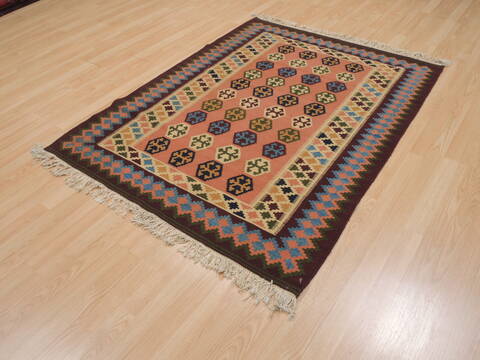 Kilim Brown Flat Woven 42 X 55  Area Rug 100-109912 Image 2