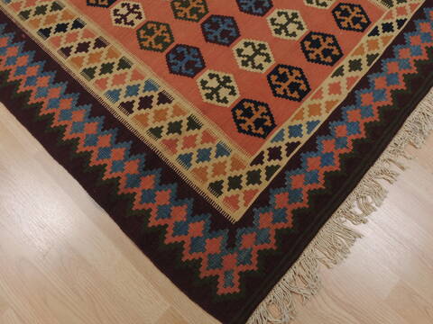 Kilim Brown Flat Woven 42 X 55  Area Rug 100-109912 Image 4