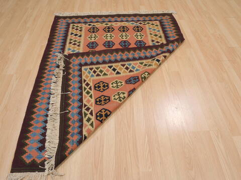 Kilim Brown Flat Woven 42 X 55  Area Rug 100-109912 Image 7
