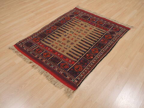 Kilim Red Square Flat Woven 33 X 33  Area Rug 100-109916 Image 2
