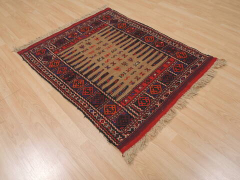 Kilim Red Square Flat Woven 33 X 33  Area Rug 100-109916 Image 3