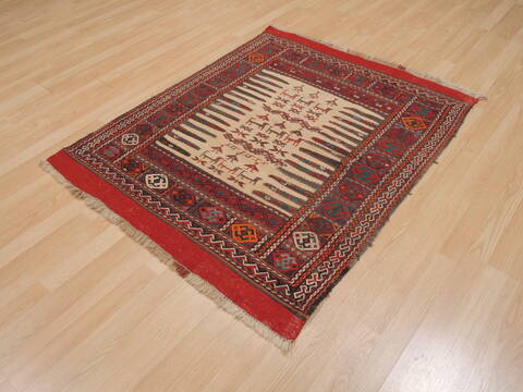 Kilim Red Square Flat Woven 37 X 40  Area Rug 100-109917 Image 2