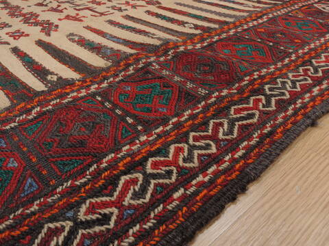 Kilim Red Square Flat Woven 37 X 40  Area Rug 100-109917 Image 7