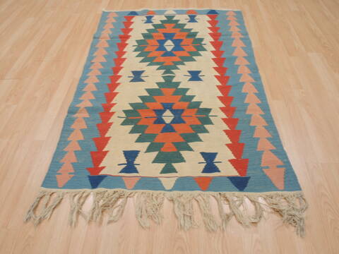 Kilim Blue Flat Woven 36 X 56  Area Rug 100-109920 Image 1