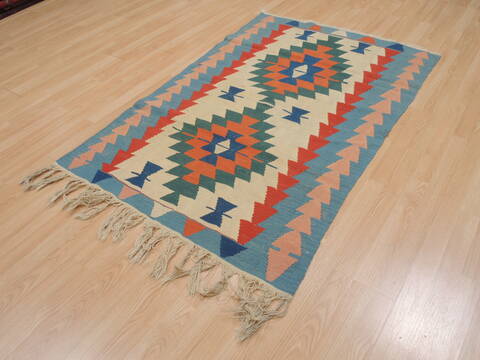 Kilim Blue Flat Woven 36 X 56  Area Rug 100-109920 Image 2