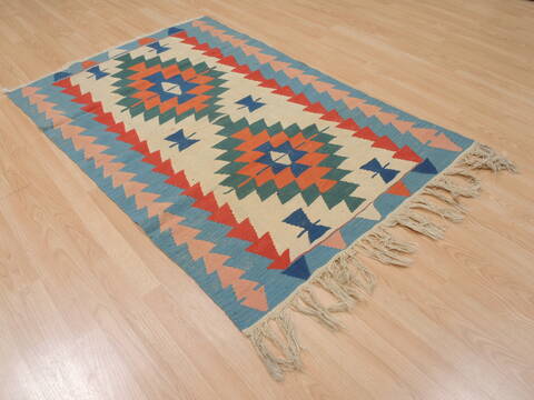 Kilim Blue Flat Woven 36 X 56  Area Rug 100-109920 Image 3