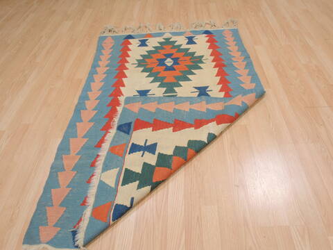 Kilim Blue Flat Woven 36 X 56  Area Rug 100-109920 Image 7