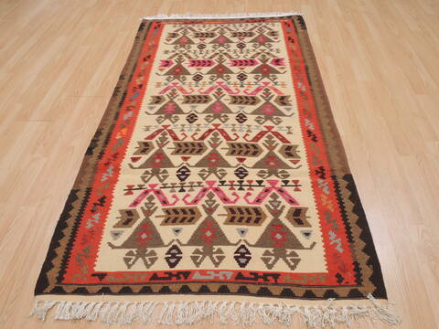 Kilim Red Flat Woven 35 X 62  Area Rug 100-109930 Image 1