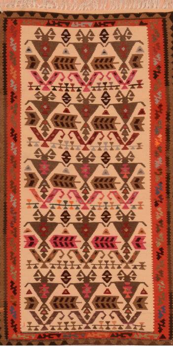 Kilim Red Flat Woven 35 X 62  Area Rug 100-109930 Image 0