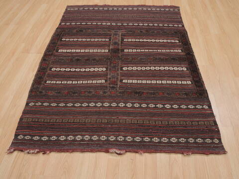 Kilim Brown Flat Woven 42 X 53  Area Rug 100-109933 Image 1