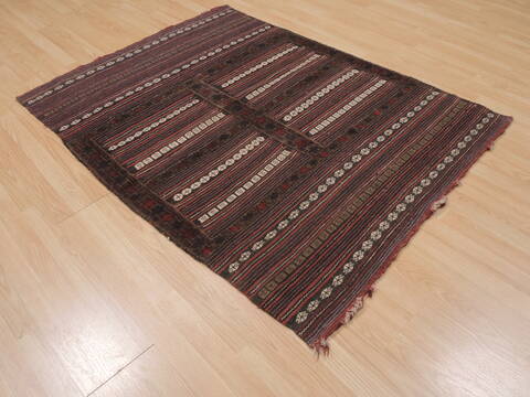 Kilim Brown Flat Woven 42 X 53  Area Rug 100-109933 Image 3