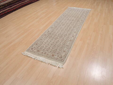 Herati Beige Runner Hand Knotted 26 X 80  Area Rug 100-109948 Image 2