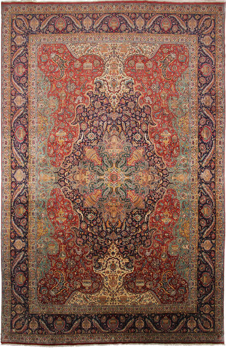 Tabriz Red Hand Woven 128 X 194  Area Rug 254-109951 Image 0