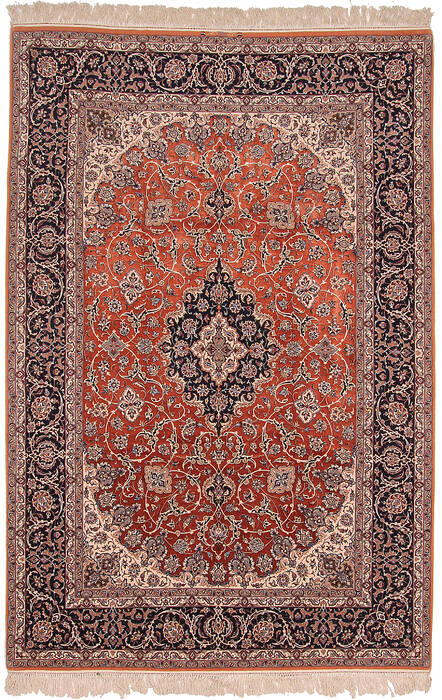 Isfahan Red Hand Knotted 86 X 120  Area Rug 254-109954 Image 0
