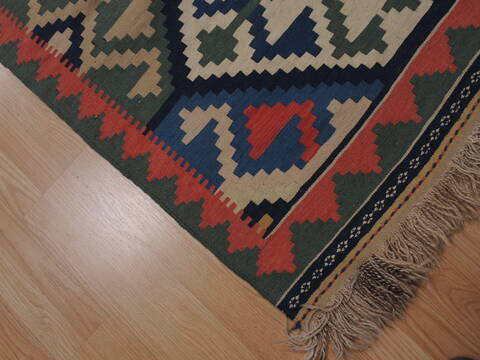 Kilim Green Runner Flat Woven 45 X 1611  Area Rug 100-109982 Image 4