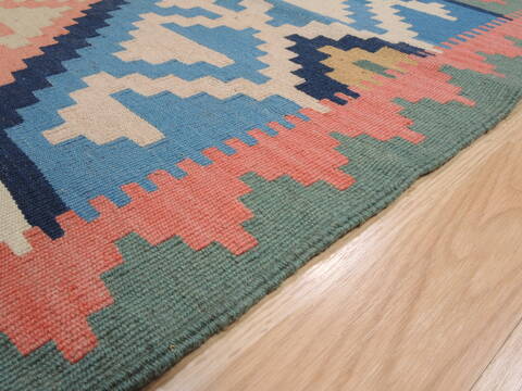 Kilim Green Runner Flat Woven 45 X 1611  Area Rug 100-109982 Image 6