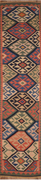 Kilim Green Runner Flat Woven 45 X 1611  Area Rug 100-109982 Image 0