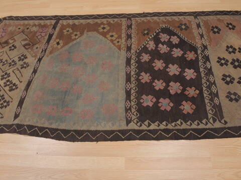 Kilim Brown Runner Flat Woven 310 X 96  Area Rug 100-109988 Image 7