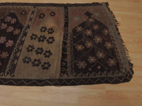 Kilim Brown Runner Flat Woven 310 X 96  Area Rug 100-109988 Image 8