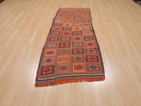 Kilim Red Runner Flat Woven 30 X 611  Area Rug 100-109992 Image 1