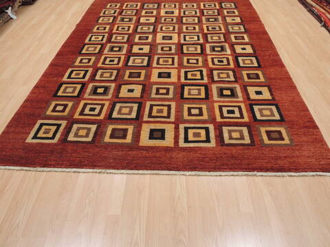 Gabbeh Beige Hand Knotted 69 X 93  Area Rug 100-11061 Image 9