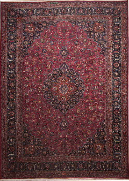 Mashad Red Hand Knotted 115 X 160  Area Rug 100-11258 Image 0