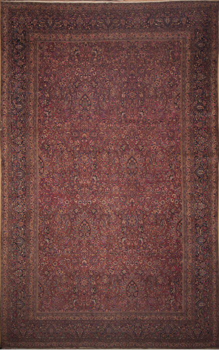 Mashad Red Hand Knotted 124 X 199  Area Rug 100-11289 Image 0