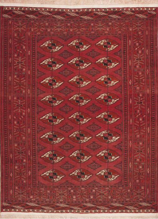 Turkman Red Hand Knotted 49 X 63  Area Rug 100-11296 Image 0