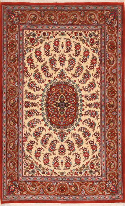 Qum Red Hand Knotted 36 X 57  Area Rug 100-11362 Image 0