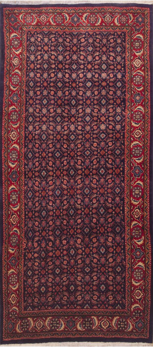 Mahal Blue Runner Hand Knotted 40 X 97  Area Rug 100-11498 Image 0