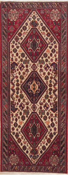 Qashqai Red Runner Hand Knotted 2'7" X 6'8"  Area Rug 100-11505