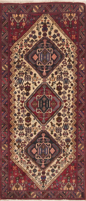 Qashqai Beige Hand Knotted 29 X 66  Area Rug 100-11546 Image 0