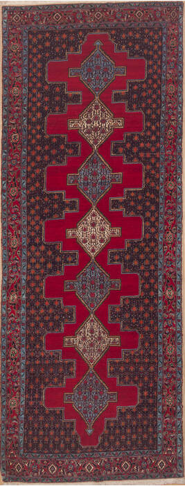 Hossein Abad Red Runner Hand Knotted 41 X 111  Area Rug 100-11552 Image 0