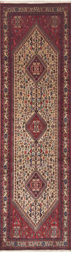 Qashqai Cream Runner Hand Knotted 2'9" X 9'6"  Area Rug 100-11649