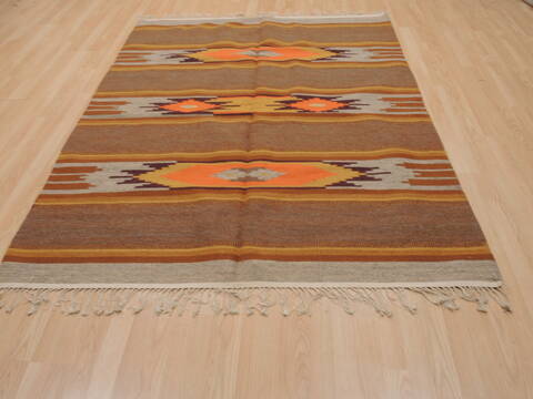 Kilim Brown Hand Knotted 54 X 611  Area Rug 100-110014 Image 1
