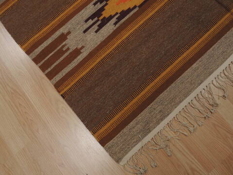 Kilim Brown Hand Knotted 54 X 611  Area Rug 100-110014 Image 4