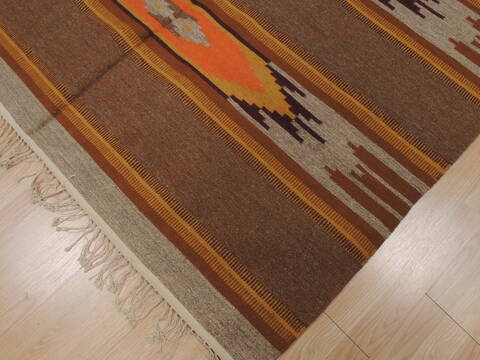 Kilim Brown Hand Knotted 54 X 611  Area Rug 100-110014 Image 7