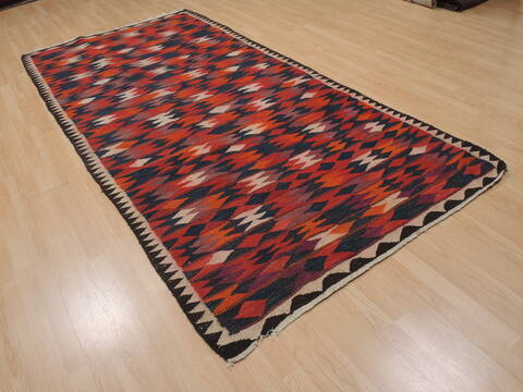 Kilim Red Runner Hand Knotted 410 X 101  Area Rug 100-110016 Image 3